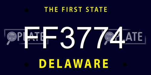 FF3774 Delaware License Plate