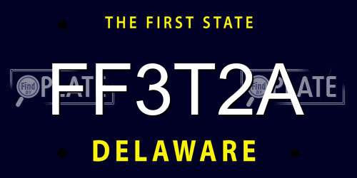 FF3T2A Delaware License Plate