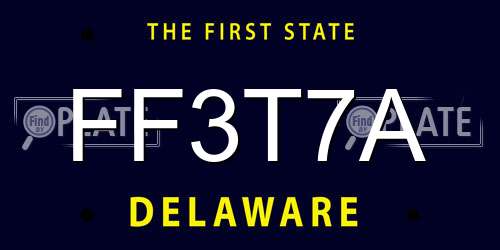 FF3T7A Delaware License Plate