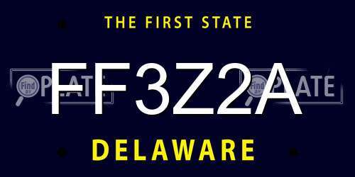 FF3Z2A Delaware License Plate