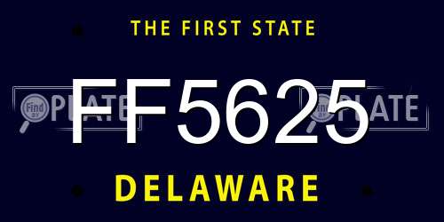 FF5625 Delaware License Plate