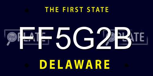 FF5G2B Delaware License Plate