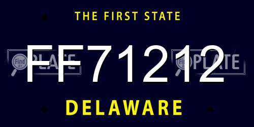 FF71212 Delaware License Plate