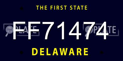 FF71474 Delaware License Plate