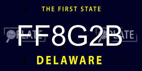 FF8G2B Delaware License Plate
