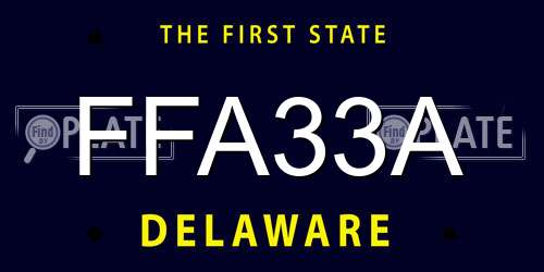 FFA33A Delaware License Plate