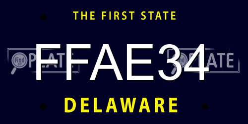 FFAE34 Delaware License Plate