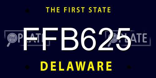 FFB625 Delaware License Plate