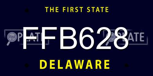 FFB628 Delaware License Plate