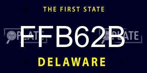 FFB62B Delaware License Plate