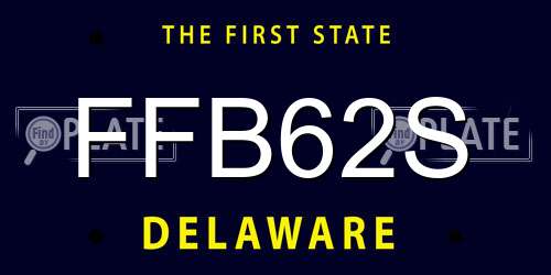 FFB62S Delaware License Plate
