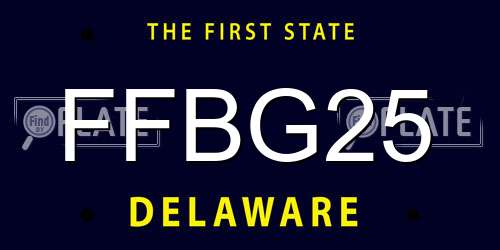 FFBG25 Delaware License Plate