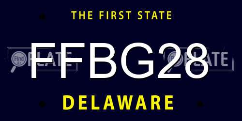 FFBG28 Delaware License Plate