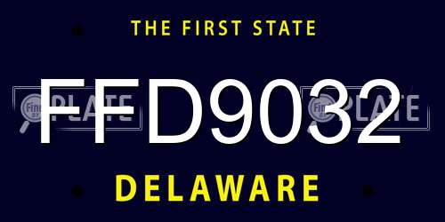 FFD9032 Delaware License Plate