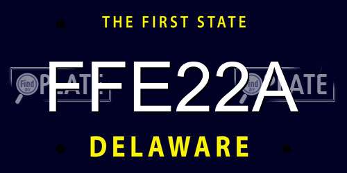 FFE22A Delaware License Plate