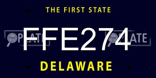 FFE274 Delaware License Plate