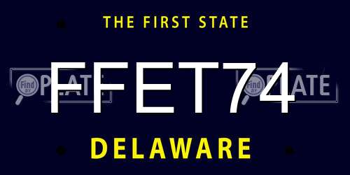 FFET74 Delaware License Plate