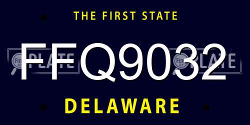 FFQ9032 Delaware License Plate
