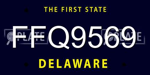 FFQ9569 Delaware License Plate