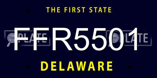 FFR5501 Delaware License Plate