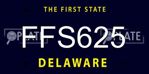 FFS625 Delaware License Plate
