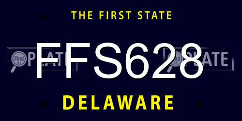 FFS628 Delaware License Plate