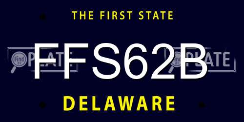 FFS62B Delaware License Plate