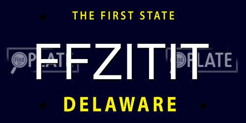FFZITIT Delaware License Plate