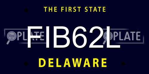 FIB62L Delaware License Plate