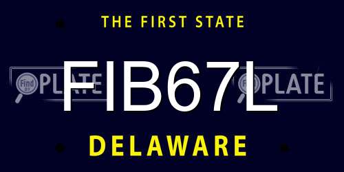 FIB67L Delaware License Plate