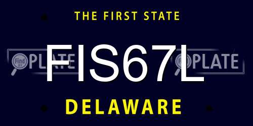 FIS67L Delaware License Plate