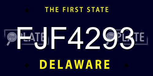 FJF4293 Delaware License Plate
