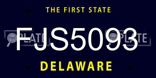 FJS5093 Delaware License Plate