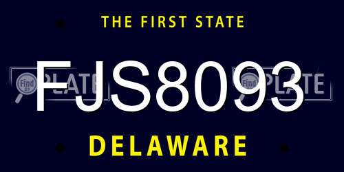 FJS8093 Delaware License Plate