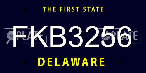FKB3256 Delaware License Plate