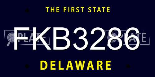 FKB3286 Delaware License Plate