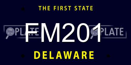 FM201 Delaware License Plate