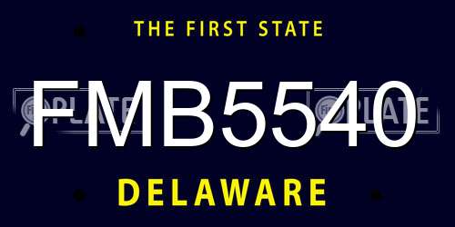 FMB5540 Delaware License Plate