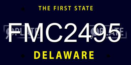 FMC2495 Delaware License Plate