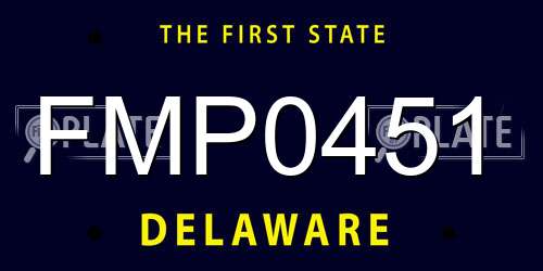 FMP0451 Delaware License Plate