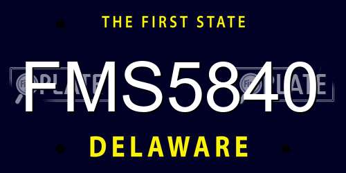 FMS5840 Delaware License Plate