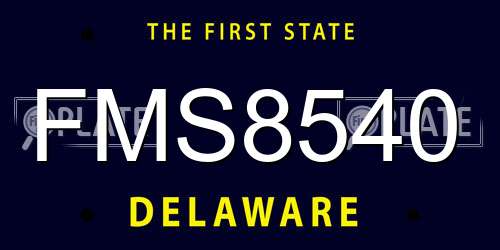 FMS8540 Delaware License Plate