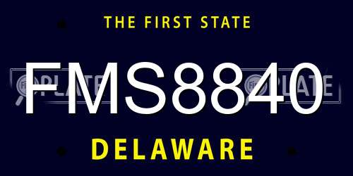 FMS8840 Delaware License Plate