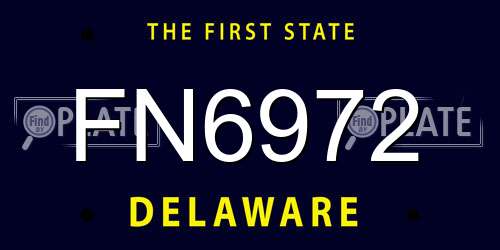 FN6972 Delaware License Plate