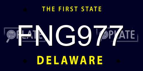 FNG977 Delaware License Plate