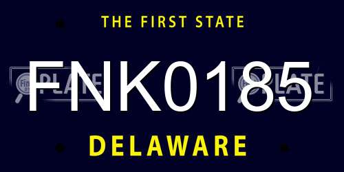 FNK0185 Delaware License Plate