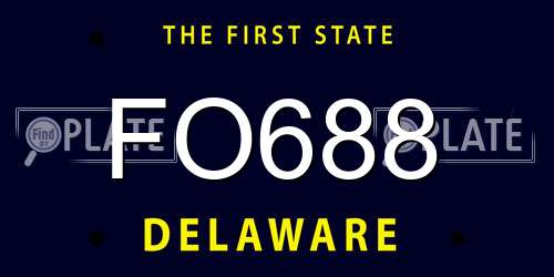 FO688 Delaware License Plate