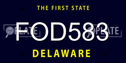 FOD583 Delaware License Plate