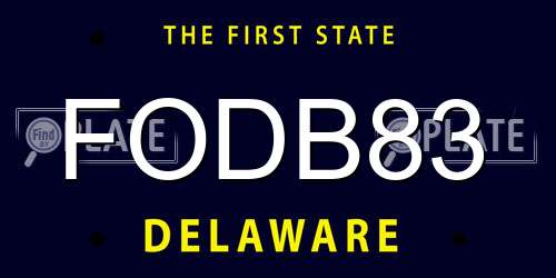 FODB83 Delaware License Plate