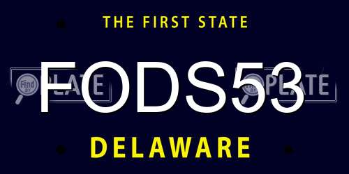 FODS53 Delaware License Plate